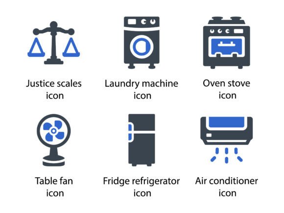 Appliances Icon Set 1: Graphics & Icons for Real Projects