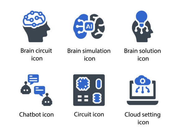 Artificial Intelligence Icon Set 2: Graphics and Icons for Modern Design