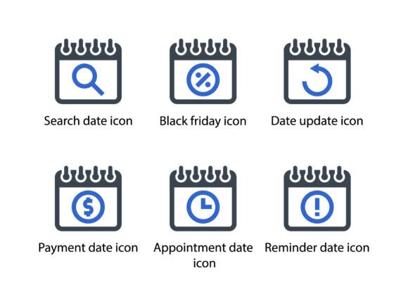 Calendar Icon Set 2: Graphics and Icons for Modern Design