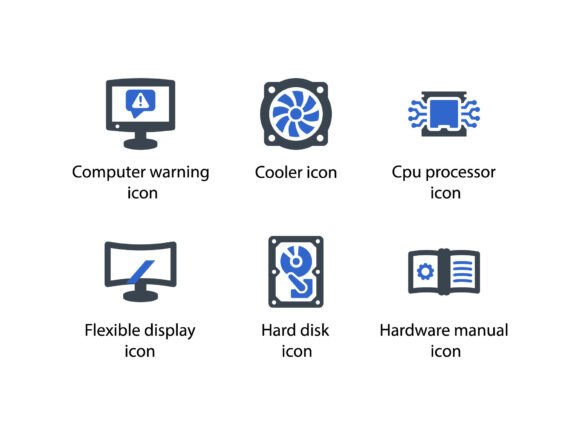 Computer Hardware Icon Set 3 Graphics and Icons