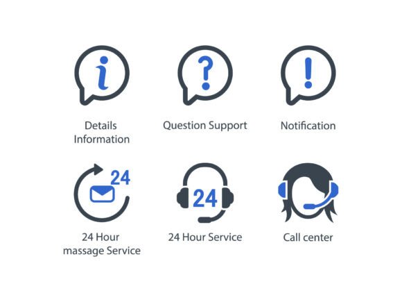 Contact Us Icon Set 5: Graphics and Icons for Modern Branding