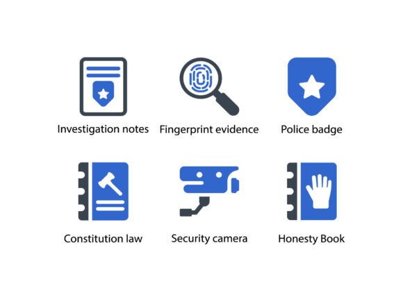 Crime Investigation Icon Set 1: Graphics and Icons for Digital Sellers