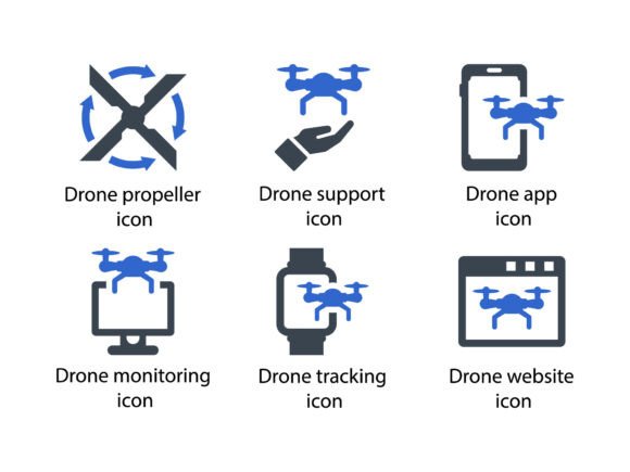 Drone Icon Set 7: Graphics and Icons for Crafters