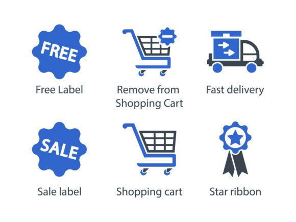 E Commerce Shopping Icon Set 2: Graphics & Icons for Local Business