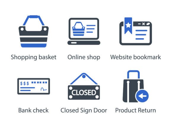 E Commerce Shopping Icon Set 6: Graphics & Icons for Local Business