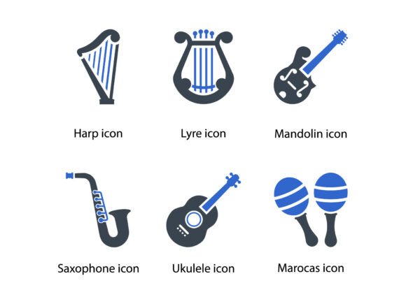 Musical Instrument Icon Set 3: Graphics & Icons for Local Business