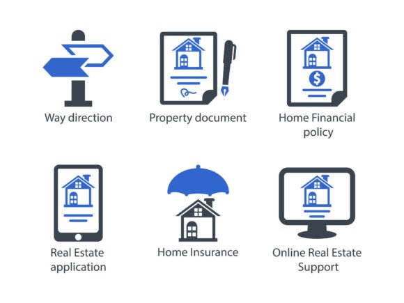 Real Estate Icon Set 4: Graphics & Icons for Design Projects