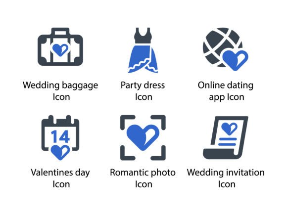 Romance and Love Icon Set 7: Graphics and Icons for Digital Sellers