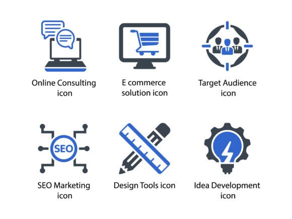 SEO Web Icon Set 7: Graphics and Icons for Modern Branding