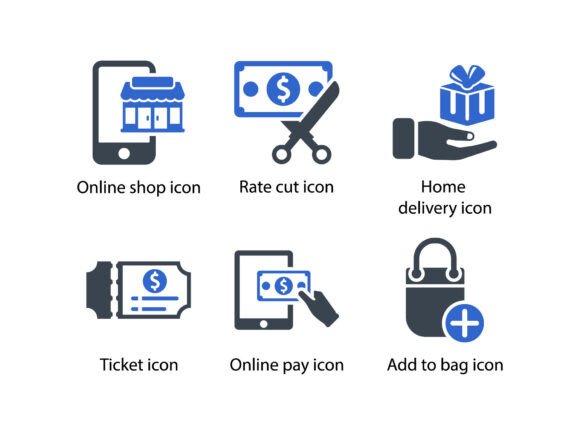 Shopping E Commerce Icon Set 6: Graphics and Icons for Real Projects